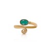 Koral Jewelry 14K Gold Plated Created Emerald Adjustable Spiral Midi