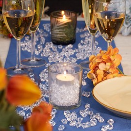 Relaxdays Decorative Diamonds, Set of 900, Table Decoration, Wedding, Ice Cubes, Scatter Decoration, Plastic, 1 x 1.5 x 1 cm, Transparent