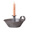 Irvin's Country Tinware Round Tapered Pan Candle Holder in Antique
