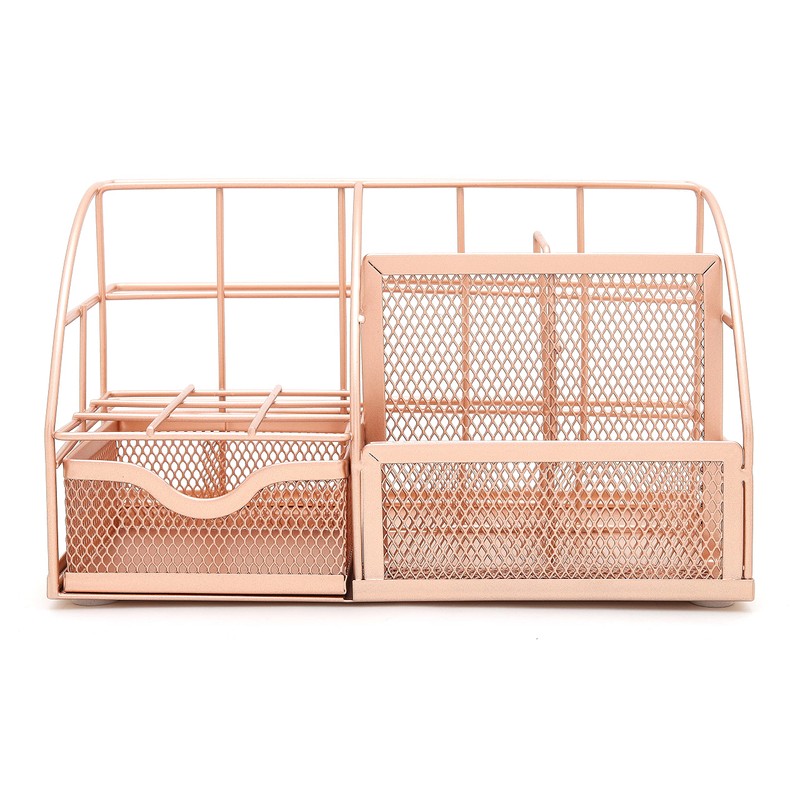 EXERZ Table Organiser/Desk Organiser/Desk Tidy/Pen Holder/Multifunctional Organiser (Rose Gold)