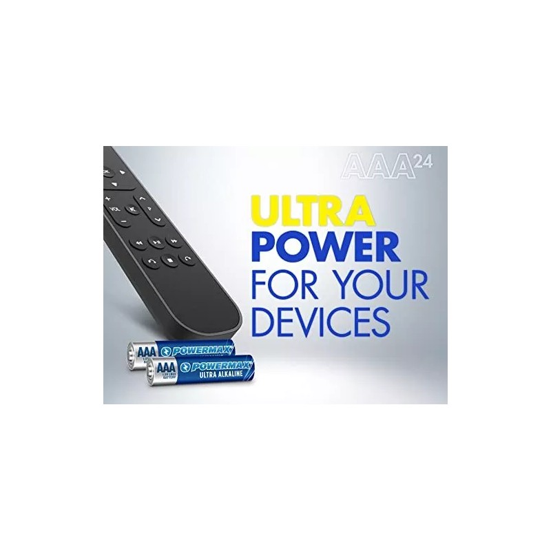 Powermax 24-Count AAA Batteries Ultra Long Lasting Alkaline Battery, New