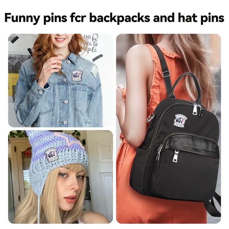 Kimoli Funny Possum Enamel Pin, Cute Cool Meme Lapel Pin