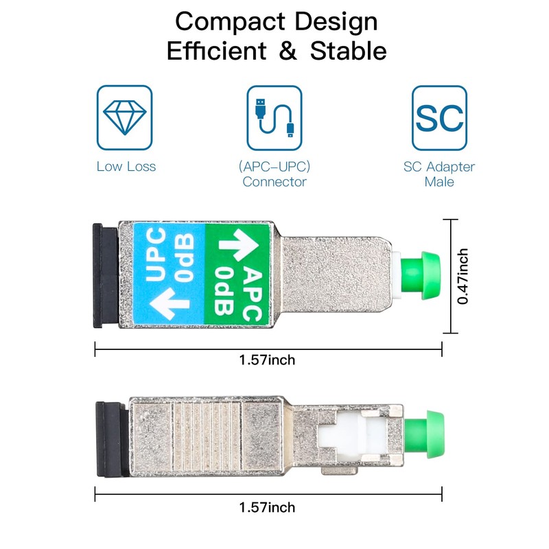 Duogalia Fiber Optic Adapter - SC/APC Female to SC/UPC Male