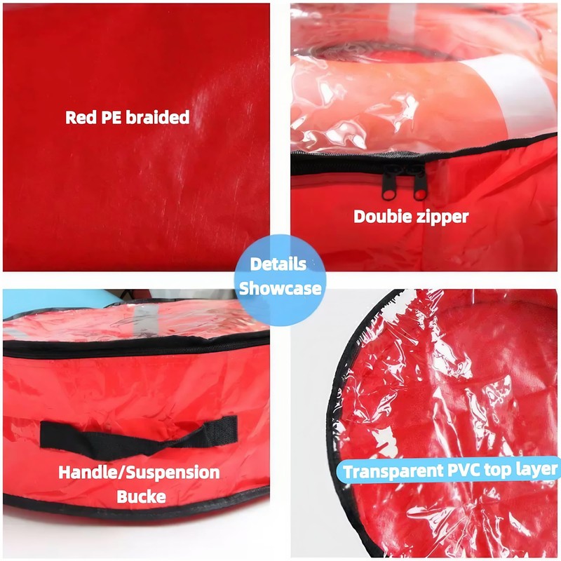 Hottidressy Weatherproof Life Ring Storage Bag – 30 Inch Christmas