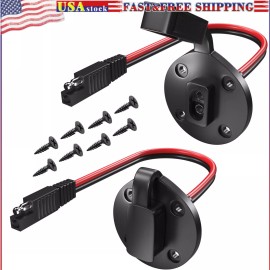 SAE Power Socket Sidewall Port 2 Pack Weatherproof Flush Mount Connector