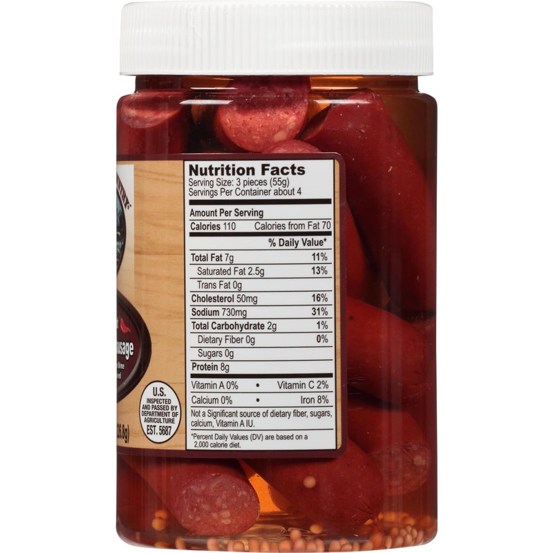 Backroad Country Red Hot Pickled Polish Sausage 8 Ounces