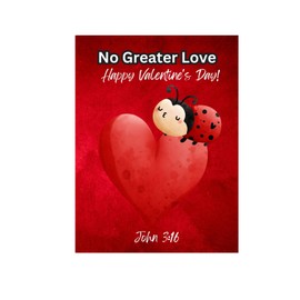 No Greater Love Red Valentine Ladybug Religious John 3 16 Childrens Gospel Tracts Bible Tracts for Witnessing Bulk (100 Count)