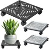 2 Packs 12" Metal Square Plant Caddy with Wheels Large