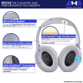 AHG QC35 earpads / QC35 ii Headband pad Cushion kit. Compatible w/Bose QuietComfort 35 ii / QC35 Headphones (Grey). Premium Headband Design | Seamless DIY Assembly | Superior Comfort and Durability