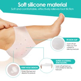 Pack of 4 Premium Gel Heel Pads, Heel Socks Heel Gel, Heel Protection for Shoes, Very Suitable for Heel Pain, Dry Cracks and Other Symptoms