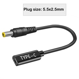 Artilits USB C to DC Adapter 5.5 x 2.5 mm, 12V 5V 20V DC Adapter 5.5 x2.5mm Made for Ultrabooks, Asus Zenbook, Security Cameras, Router, Retro Gaming Consoles, Car Refrigerator