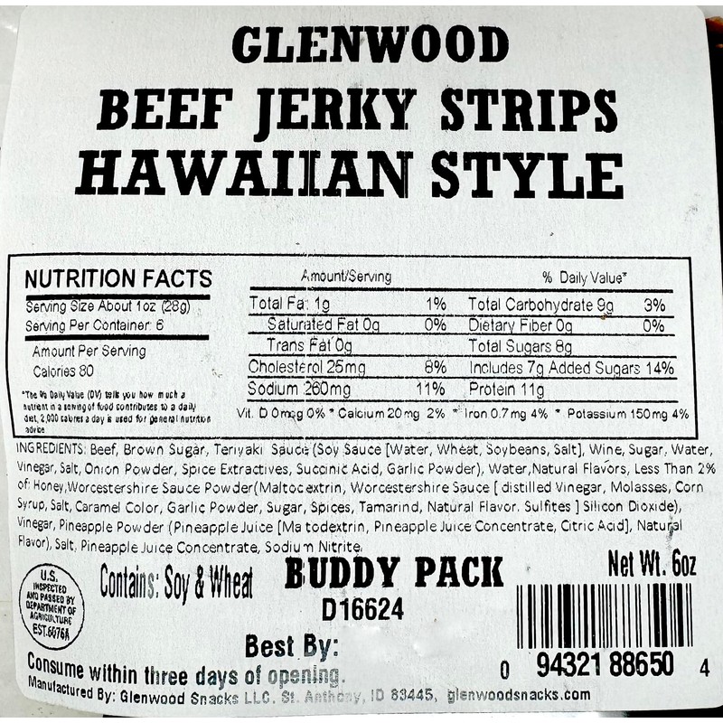 Glenwood Beef Jerky Tender Beef Jerky Buddy Pack Beef Jerky