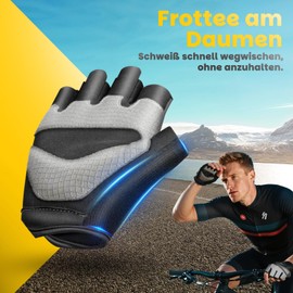Winyoher Cycling Gloves Men Women Shock Absorbing Ergonomic Half Finger Cycling Gloves Breathable Non-Slip Comfortable for Fitness, MTB, Long Tours, Sports XL