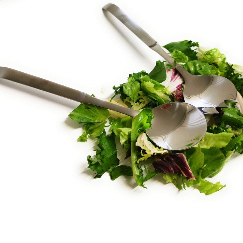 Kerafactum Salad Cutlery Salad Servers Brushed Stainless Steel Salad Spoon