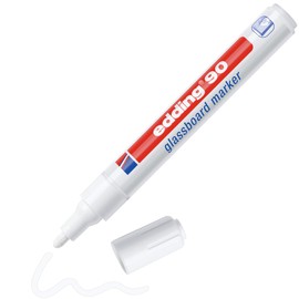 Edding Glass Marker 90, Stroke Width: 3 mm; Color: White