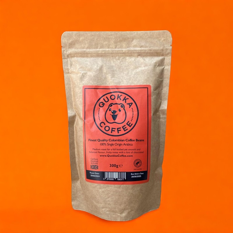 Quokka Coffee 250g Ground Coffee Resealable – 100% Colombian Arabica,