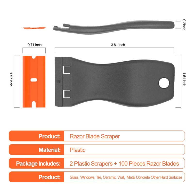 Plastic Razor Blades Scraper Tool - 2 Pack Wall Paint