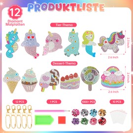 Jovicos Arts and Crafts for Kids Toys Age 6 7 8 9 10, Make Your Own GEM Keychains - Diamond Painting Kits Ages 5-12, Diamond Art Set for Kids, Birthday Presents Gift for 6 7 8 9 10 Year Old Boy Girls