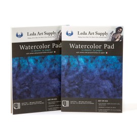 Leda Art Supply - Cuaderno de bocetos para agua, tamaño A4, tamaño A4, almohadilla de 150 libras, cuaderno de bocetos para artista, superficie lisa para pintura artística, dibujo, material húmedo y mixto, paquete de 2, tamaño: 8.3 x 11 pulgadas