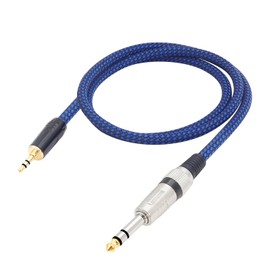 LANMINGLEL 3.5mm to 6.35mm Stereo Audio Cable 1/4 to 1/8 Cable TRS Bidirectional Stereo Audio Cable with Alloy Housing and Nylon Braid for Guitar,Laptop, Home Theater Devices(3.3FT)