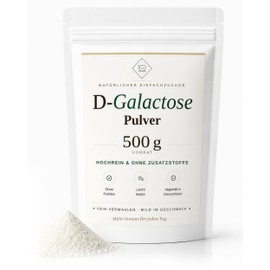 100years GmbH D-Galactose 500 g for Babies, Infants, Allergy Sufferers, Lactose Free, Gluten Free, Bottled in Germany, Resealable Kraft Paper Bag without Aluminium