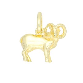 My Gold Majestico Women's / Men's / Children's Zodiac Sign Pendant 375/585/750 Real Gold (9/14/18 Carat) Solid 14 x 14 mm, Yellow Gold, No Gemstone