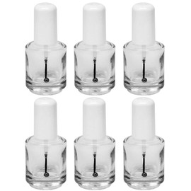 Karlash Premium - Botella vacía transparente + cepillo + bola de mezcla + tapa blanca de 14 g – 6 piezas