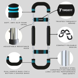 Twister Arm Trainer, Adjustable Resistance Levels, Chest & Arm Workout Equipment for Men & Women, Anti-Slip, Sweat-Resistant Handles and Travel Bag, 88 lbs – Intermediate (66/77/88 lbs).