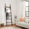 TEAKMAMA 6-Tier Blanket Ladder with Hanging Knobs,5.5 Ft Wall Leaning