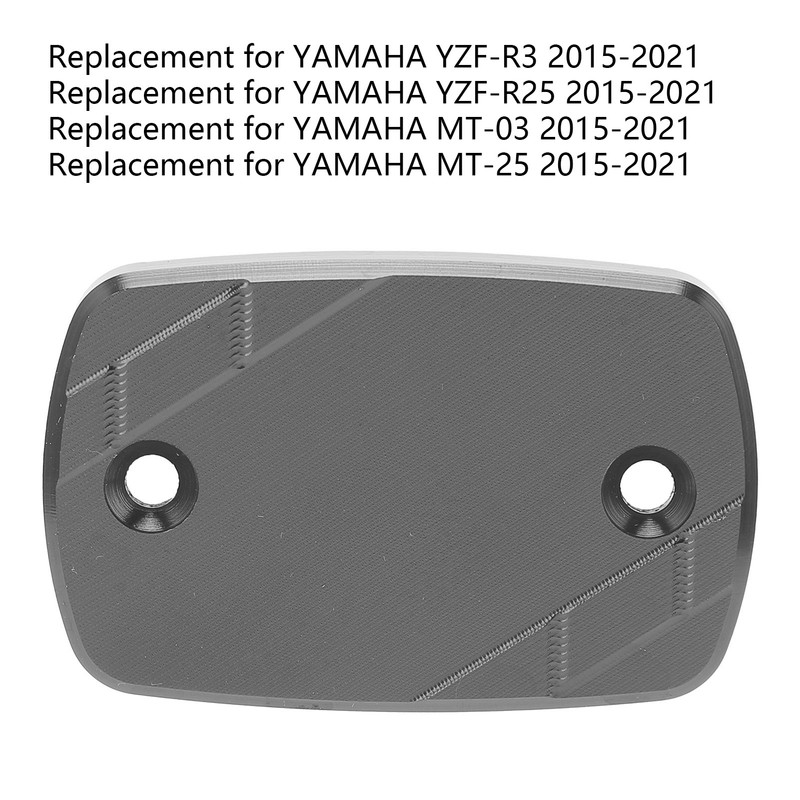 Front Brake Fluid Reservoir Cover Cap Replacement for Yamaha YZF-R3/YZF-R25/MT-03/MT-25(Black