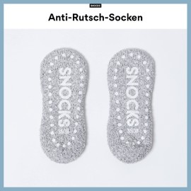 Snocks 2 x ABS socks for children, women and men, non-slip socks, 2 x Black, 43-46