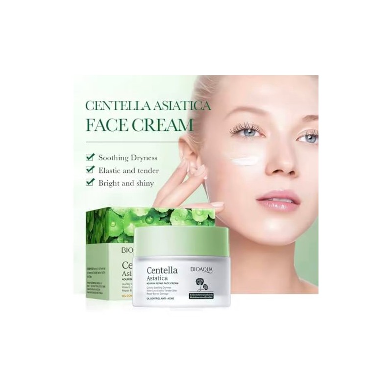 BIOAQUA Crema Facial Centella Asiatica Nourish Repair, Control de Aceite
