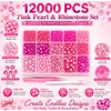 12000 Pcs Bedazzling Kit, Pink Rhinestones, Gems for Bedazzling