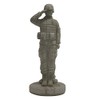 Solid Rock Stoneworks Saluting Combat Soldier Stone Military Statue 24in Tall