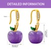 Natural Amethyst Apple Earrings, Purple Crystal Apple Fruit Statement Earring