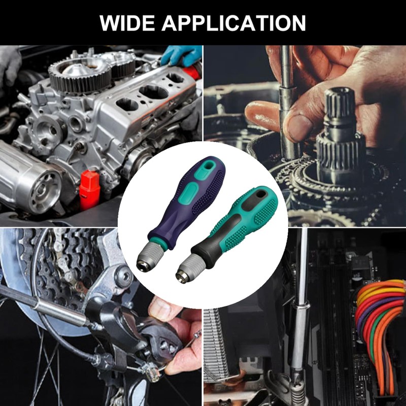 2 Pcs Bit Driver Handle Professional 1/4 inch Screwdriver Quick