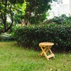 LukPlen Wooden Folding Step Stool, for Small Spaces, Kitchen, Bedroom