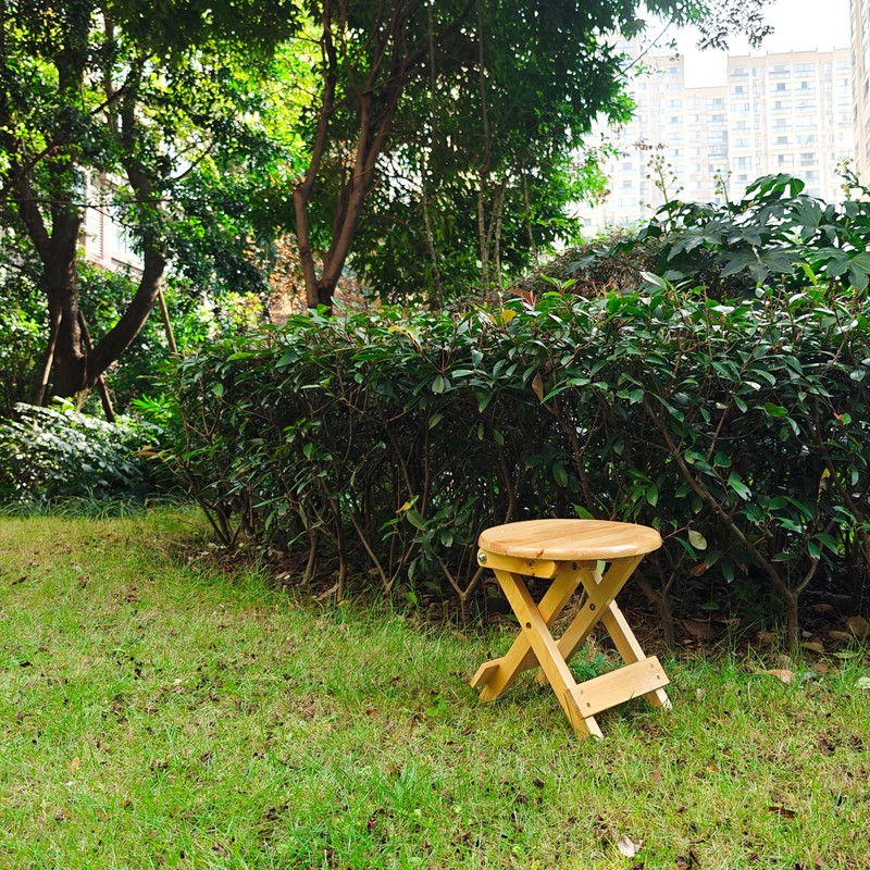 LukPlen Wooden Folding Step Stool, for Small Spaces, Kitchen, Bedroom