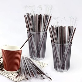 Coffee Stirrers Sticks Individually Wrapped 6.7in / 400pcs，Disposable Coffee Straw Stirring Rod，Coffee Straw，Disposable Plastic Drink Stirrer Sticks Three-hole Coffee Straws