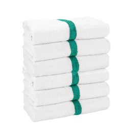 Arkwright Power Gym Bath Towels (Pack of 6), 22x44, 100% Cotton, Color Options - Green