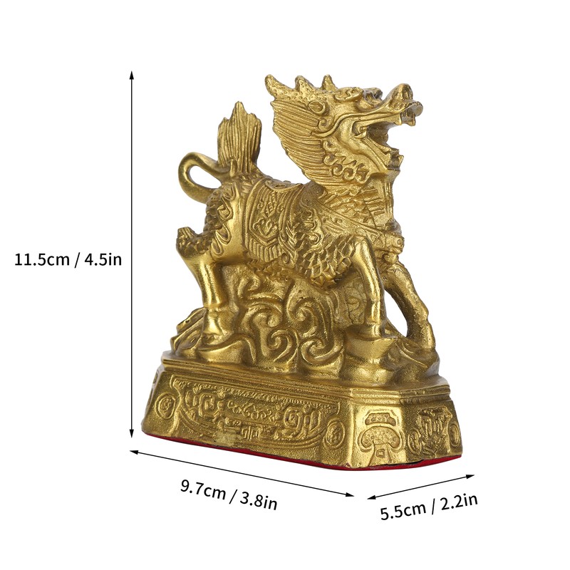 Qilin Ornament Brass Home Desktop Statue Collection Lucky Animals Crafts