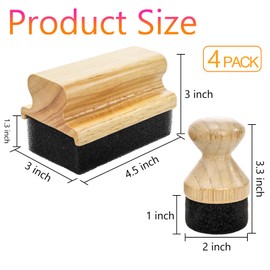Fasmov 4 Pack Cutting Board Oil Wax Applicator, Butcher Block Mineral Oil Brush Wooden Bamboo Cutting Board Cream with Handle, Mineral Oil Applicator for Wood Surfaces Restoring Butcher Blocks
