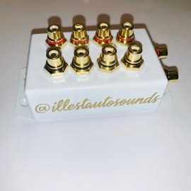 rca distribution block 1-4 rca splitter In White