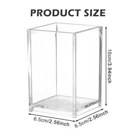 3 Pcs Clear Acrylic Cosmetic Pencil Pen Holder Cup, Clear Makeup Brush Holder, Desk Acrylic Brushes Storage for Desks, Vanities, and Countertop Organizers