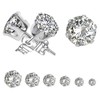 6 Pairs Hypoallergenic Stainless Steel Cubic Zirconia Stud Earrings Set