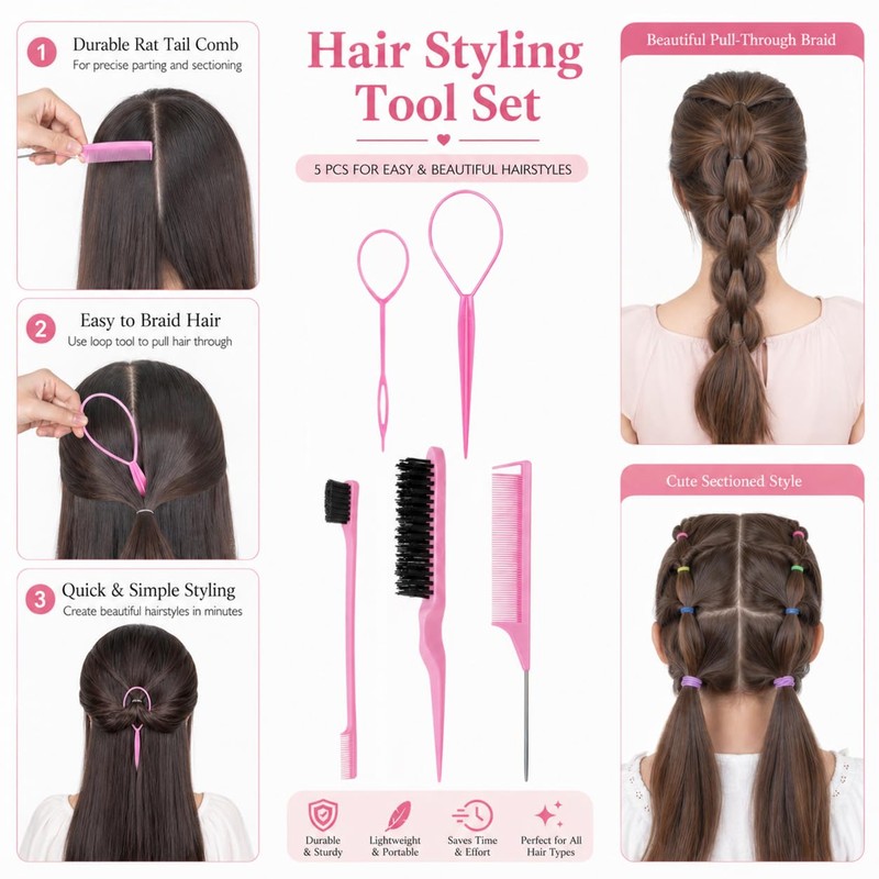 2056 Pcs Hair Accessories for Girls & Toddlers, Ponytail Holders,