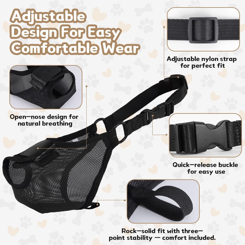 Soft Mesh Dog Muzzle for Extra Large Dogs, Breathable and