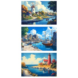 Small Jigsaw Puzzles for Adults Challenging Puzzle Small Puzzles Mini Jigsaw Puzzles for Teens 150 Pieces Micro Tiny Puzzels Windmill Boat Landscape Scenery Travel Puzzles 6 x 4 inch 3 Packs