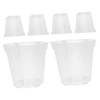 CAXUSD 6pcs Transparent Orchid Pots with Drainage Holes Clear Nursery