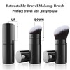 Makeup Brush, 2-Piece Retractable, Portable Kabuki Makeup Brushes for Flawless